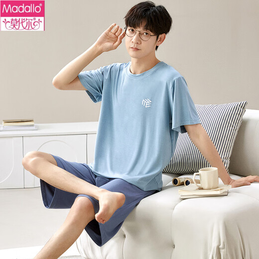 Modal Men's Pyjama Set Summer Short Shorts à manches minces de glace d'été Loose G [6624] Couclomage modal et respirant L [suggéré dans 100-120 Jin [Jin est égal à 0,5 kg]]]