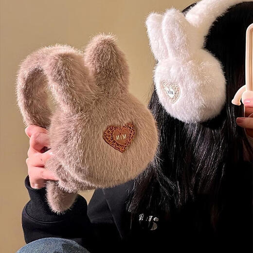 
Winter cute plush anti-freeze earmuffs, winter cycling earbags, foldable warm covers, anti-cold earmuffs, white