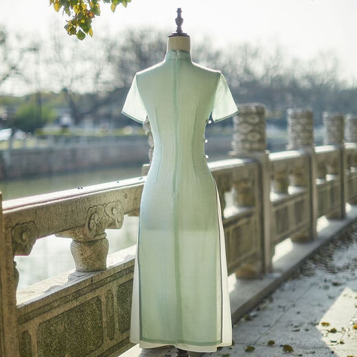 
VJWK summer green improved new cheongsam modified cheongsam 2025 new summer young style high-end girl's company 9276 S