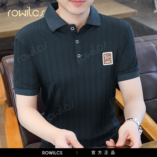 T-shirt Rowilos Brand Polo à manches courtes pour hommes à manches courtes pour hommes T-shirt en maille à manche à manches à manches à manches à manches à manches à manches à manches à manches W9923 M (90-100jin [Jin est égal à 0,5 kg]))