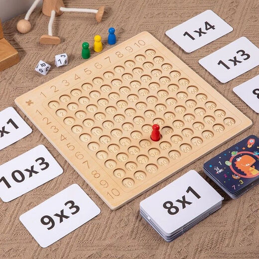 Nine-Nine Multiplication Table Primary School Students' Recitation Artifacts for Grade 1, 2, and 3 99 Meditations Mathematical Oral Arithmetic Teaching Aids Toys Board Game Nine-Nine Multiplication Table Primary School Students' Recitation Artifacts Multiplication Table 100 Chess Board 100 Cards + Four Chess + Sieve