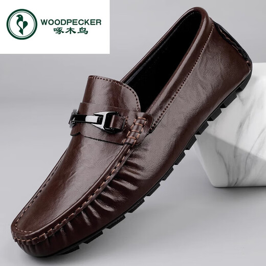 Zapatos para hombres de carpintería de carpintería 2025 Nuevo verano de cuero genuino SULLA SUGERA SUGRA SUFICIENTE Zapatos de frijoles transpirables para hombres con zapatos de mocas de un pie para hombres MT9921 38 [Tamaño de zapato de cuero estándar]