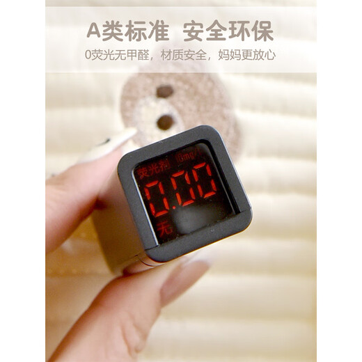婴儿床头挂袋纯棉宝宝收纳袋尿布尿不湿儿童床 刺绣新小熊双口挂袋