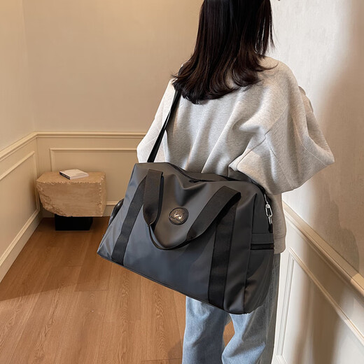Neue koreanische Version Einfache und modische Fitnessstudio -Tasche für Männer Crossbody Tasche Kurzreisetasche Mädchen große Kapazität Leichtes Duffel Bag Pink Durchschnittsgröße
