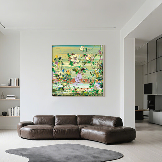 奕境x付毅兵限量签名立体版画玄关餐厅高级感装饰画小众艺术画 花间舞 晨曦白 无镜面 装裱尺寸60cm*60cm 限量199版 博物馆级立体复刻+专业手工装裱