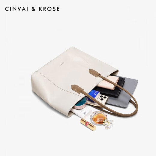 CinvaiKrose小c&k包包女式2025新款托特包单肩通勤女包 云顶奶咖Tote_bag【礼盒款】