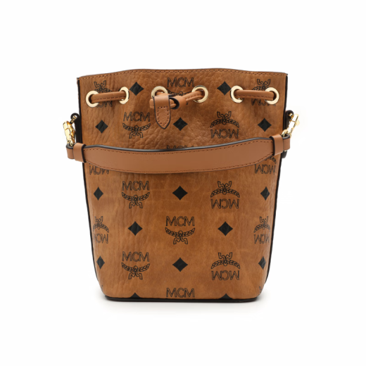 MCM Zoo -Serie Visetos Rabbit Drawess Nappa Leder Eimer Body Crossbody Umhängetasche Basic Pack (Bag + Staubbeutel)