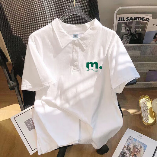 polo衫短袖男夏季港风日系带领t恤设计感小众oversize半袖上衣服 3878*yx爱心-白色 11XL m 80-110斤