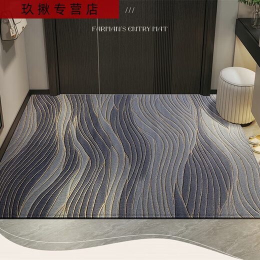 三栖虎入户门地垫法尔曼绒感进门门口脚垫防滑耐脏免洗垫子玄关 灰颜-15271 1件数 100CM*120CM