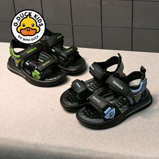 G.Duck Kids Little Yellow Yellow Duck Boy Sandals 2025 Новая летняя детская обувь искренняя кожаная мягкая подошва средней средней биржи