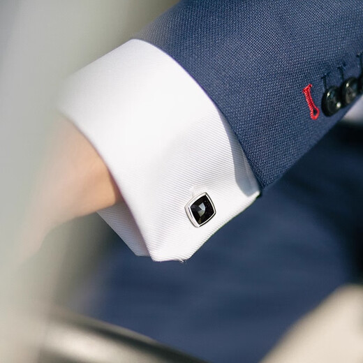 NOSSKISS Gemelos de piedra de cielo estrellado para hombres, gemelos franceses simples de negocios de alta gama, regalos de cumpleaños de amigos hechos a medida, regalos de cumpleaños, gemelos cuadrados de cielo estrellado (caja de regalo)