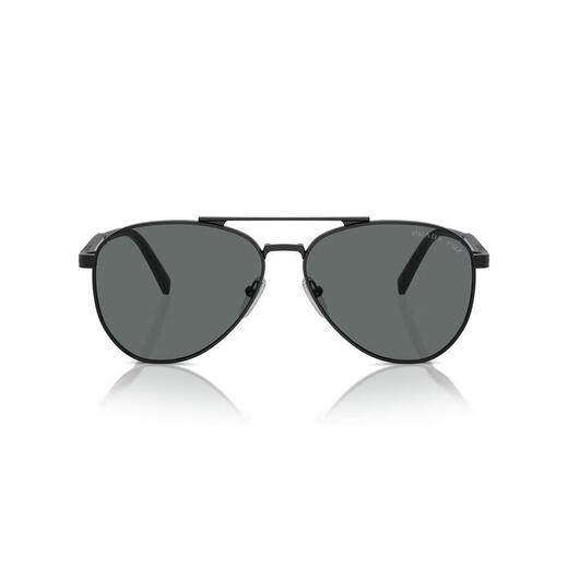 PRADA Men's Steel Frame Aviator Sunglasses Fashionable Sun Protection Accessories BLACK/GRAY 1AB5Z1 58/14/145