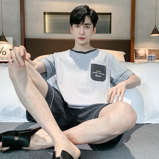 2025 Nuevo pijama de verano de algodón de algodón de algodón pantalones cortos delgados para adolescentes ropa casual casual se puede usar fuera de HDE9929 XL
