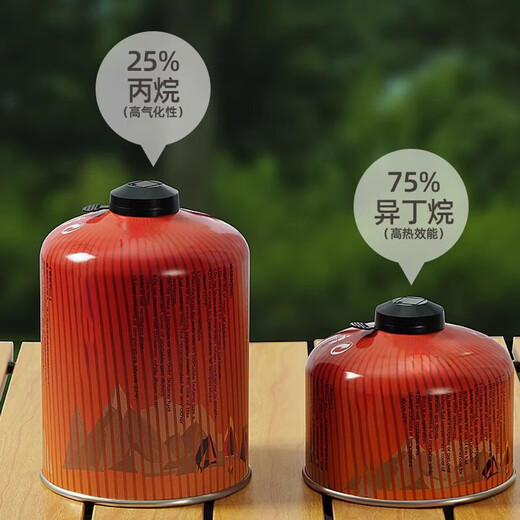 Outdoor flat gas tank, portable plateau alpine outdoor picnic stove, gas butane gas alpine gas tank, small tank/total weight 350g, 6 bottles combination pack