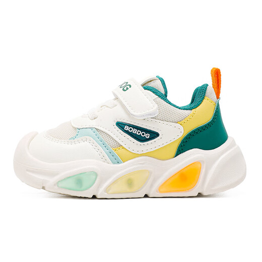 Babudou children's shoes, boys' lightweight and comfortable toddler shoes, autumn soft-soled versatile baby shoes 102353059 meters/coral green 24