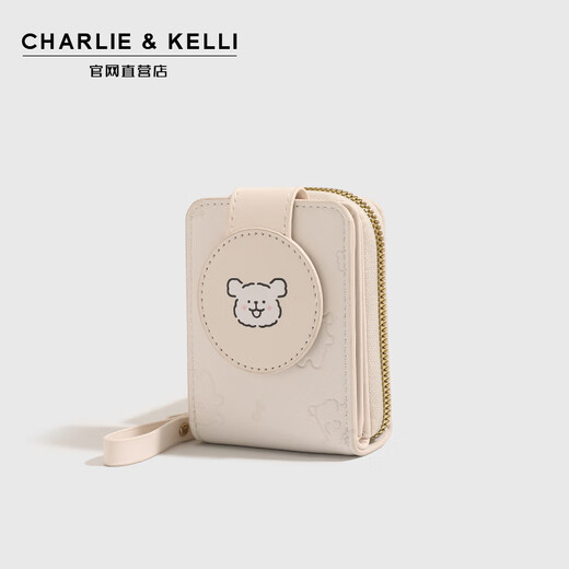 CHARLIE&KELLI brand small c&k bag for women 2025 new card bag cute cartoon 520 gift for girlfriend, cream white