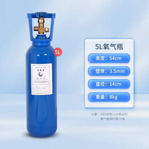 华宸氧气瓶医用氧气钢瓶家用氧气罐孕妇老人吸氧非配件耗材 8L单瓶
