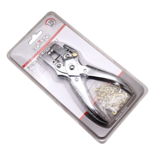 Vinoa Air-Eye Stanzzange einloch ein Loch Stanzkrimpszange Metallschutz Ring Bindungsmaschine Handbuch Hand drücken 6174 Pressen Crimpange + 4,5 mm Goldschnalle