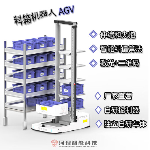 CTU Box Robot AGV Car Intelligent Warehouse Storage Automatic Loading and Unloading Multiple Material Frames Unmanned Handling Milky White Machine Main Body 8 Hours x WiFi/5G/Confidential Optical Communication x Laser S