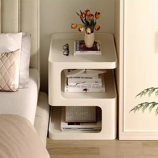 米客米家（MIKEMIJIA）床头柜小型创意铁艺床头柜替代品2025现代简约家用卧室床头置物架 店长强推【全铁艺】40*55-无灯