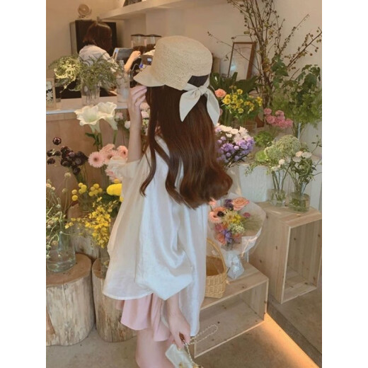 YNWWGW satin shirt for women summer Korean style thin gentle shorts suit 9755 pink shorts [single piece] M [recommended 100 Jin [Jin equals 0.5 kg] below]