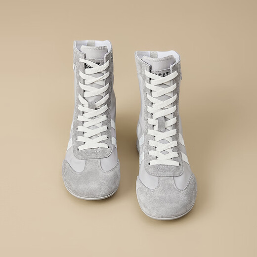
Saturday Martin Boots Women's 2025 Summer New Mesh Breathable Casual Retro Short Boots Women's Boots Thick Sole Non-Slip Lightweight Women's Shoes Gray Single Layer Heel Heel Heel 4cm 40 (250mm) Standard Size