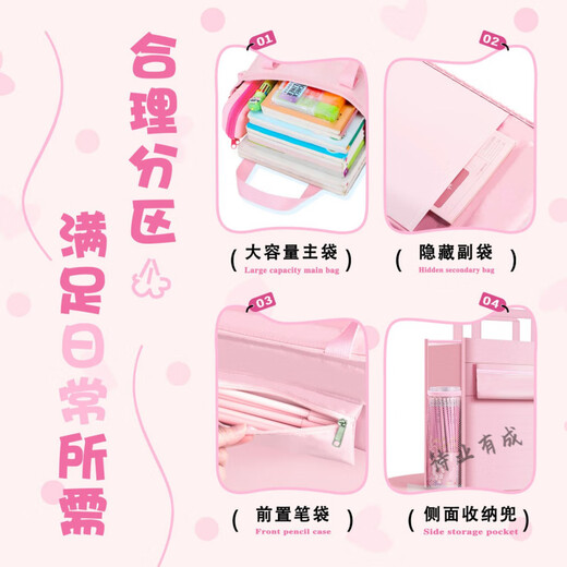 1+原神周边二次元补习袋帆布补课包男女小学生大容量学习手提美术袋 阿蕾奇诺黑色补课袋-01 长28cm宽11cm高3