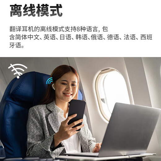 SNZESKE in-ear Bluetooth translation headset 144 languages ​​mutual translation simultaneous interpretation overseas travel artifact multi-language foreign language translator Translation electroplating white gift box/Beijing warehouse delivery/next day delivery