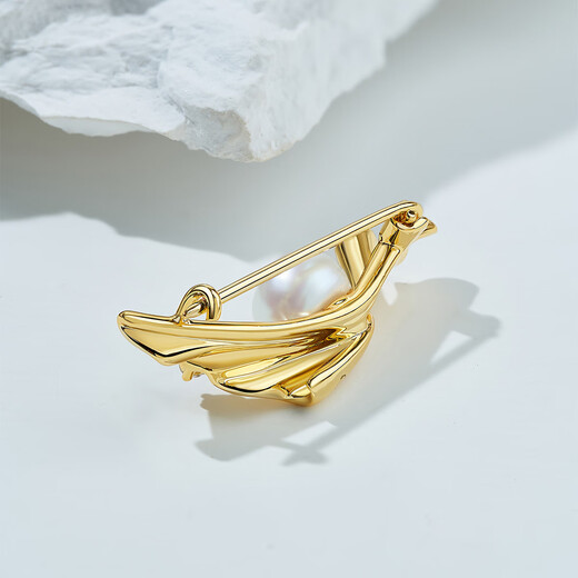 Meluxe white freshwater pearl brooch for women birthday gift for wife 8-9mm