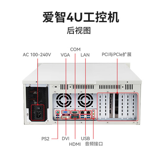 Iedge 4U Industrial Control Machine M67H-Serie Industrial Computer Industrial Control Host IPC-610H Chassis Core CPU unterstützt unabhängige Display Industrial Assembly Server Workstation IEPC-M67H12532S5