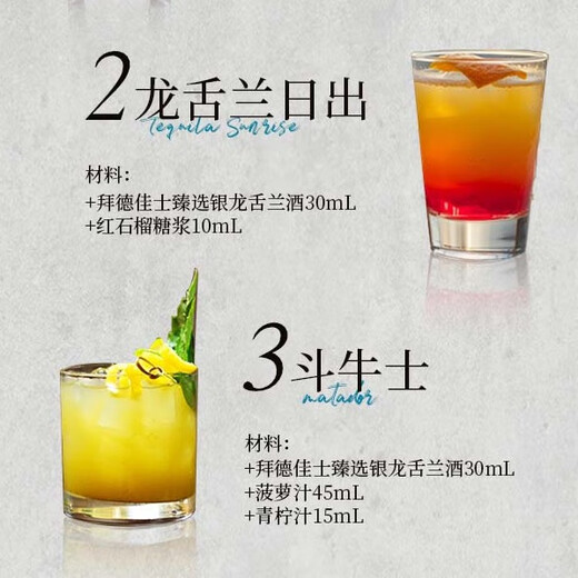 拜德佳士银龙舌兰酒40度750ml*1瓶装 墨西哥原装进口洋酒基酒可调斗牛士 银标 750mL 1瓶