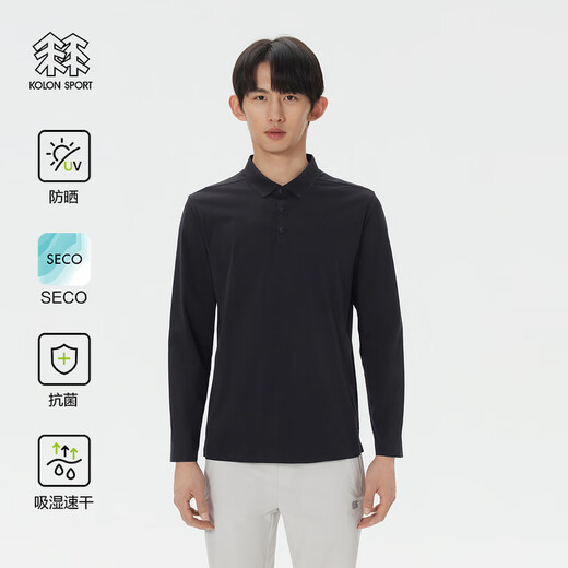 KOLON SPORT Men's SECO long-sleeved POLO urban commuting inner wear antibacterial moisture absorption quick-drying sun protection UPF50+ T-shirt