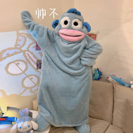 Pajama de una sola pareja divertida para hombres y mujeres en otoño y invierno Velvet de coral espesado dibujos animados de dormir de gran tamaño