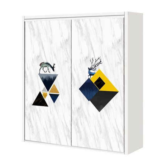 Yusenyi Garderobe Aufkleber renovierte selbstklebende Glasfilm Aufkleber Wand Aufkleber Taper Schiebetür Schrank Tür Garderobe Schrank Aufkleber MT-7374 Small