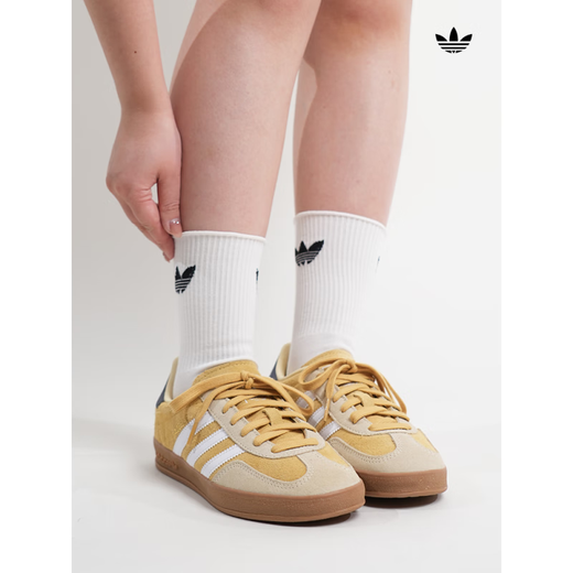 Adidas GAZELLE German training shoes couples shoes new yellow T-toe shoes JI3523 JI3523 Cream yellow 38 authentic products in the whole store support identification
