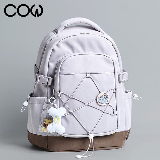 
COW schoolbag trendy backpack for girls backpack large capacity junior high school high school college students casual laptop bag blue