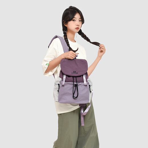 户外运动女士旅行包双肩包女2025新款轻便大容量防水徒步背包学生 紫色
