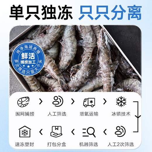 Linglue domestic live frozen black tiger shrimp net weight 1.8Jin Jin equals 0.5kg 20-28 salt-frozen single frozen shrimp barbecue prawns monodon