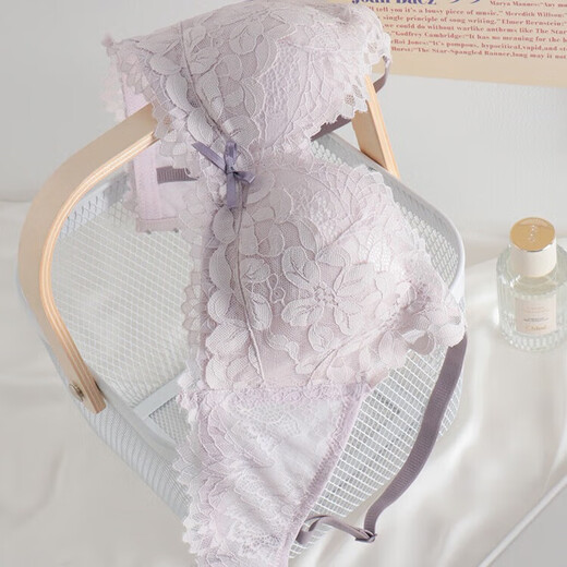 KJ underwear women's bra set push-up sexy wire-free lace bra pure desire high-end gift for girlfriend gift box