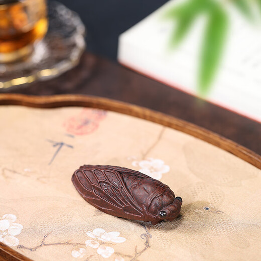 Hidden Pot World Yixing Purple Clay Tea Pet Tea Tray Ornaments Tea Ceremony Accessories Tea Play Original Mineral Purple Clay Singing Cicada Tea Pet Singing Cicada Tea Pet