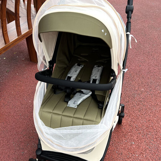 DearMom Roman Holiday stroller a2 summer full-cover anti-mosquito net dm stroller anti-mosquito universal accessories Roman holiday stroller milk coffee color front span with cotton