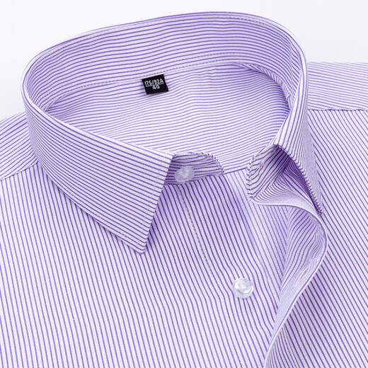 夏季新款含棉条纹短袖衬男士中青年商务休闲百搭透气免烫半袖衬衣 DX6624 薄款 38