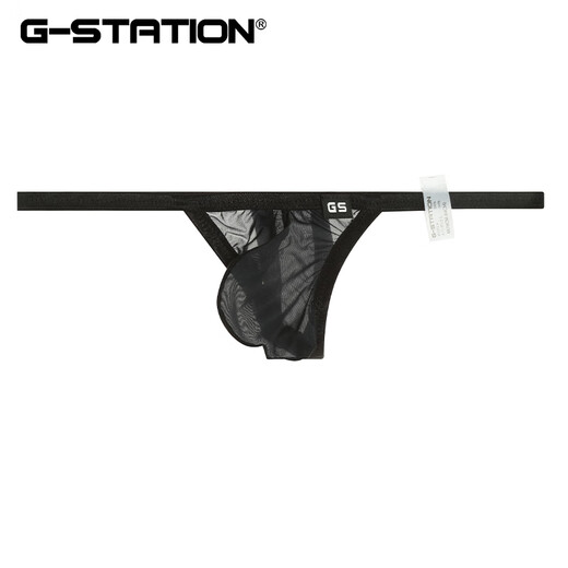 G-STATIONSTC Silky, Comfortable and Sexy Men's Thong Highly Transparent Quick-Drying Tights Small Black_(Small Style) M_(Day Size_Small Design)