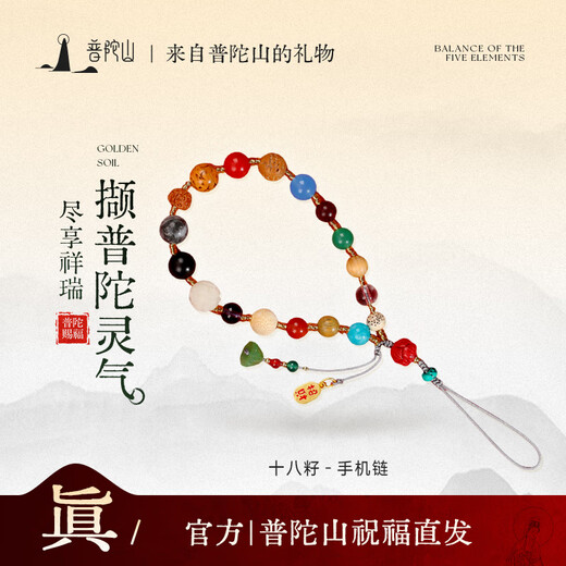 Putuo Mountain official authentic eighteen seed mobile phone chain Duobao Bodhi mobile phone lanyard to attract wealth mobile phone ornaments couple birthday gift