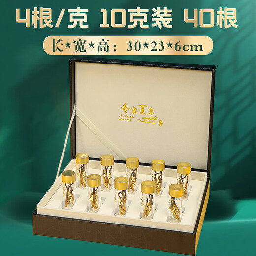 藏幽正宗藏区高海拔冬虫夏草礼盒滋补品头期干虫草送长辈父母营养品 【烫金礼盒】4根/克-10克-40根【送礼推荐】