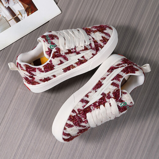 Lightning x Storm Picasso Pinturas Co-Branded Xiaoxiangfeng Women's Shoes Women Lightning Bread Bread Pareja Cabina deportiva Zapatos Men y mujeres D6227 Cherry Red 42