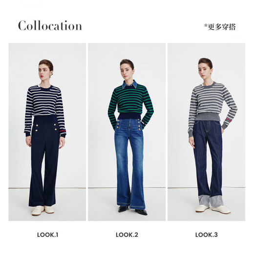 
Navigare Italian small sailboat striped cardigan ladies 2025 autumn new skin-friendly sweater warm sweater Zhigeng blush white S