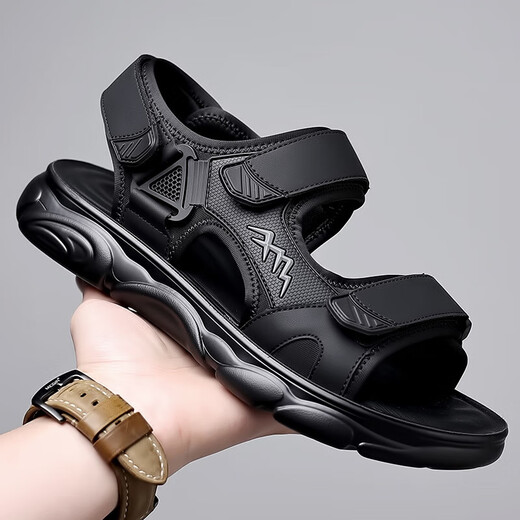 
Qingchu brand thick-soled sandals men's 2025 summer new fashion sports and casual beach shoes for men's non-slip sandals HHS9230 green 38 standard leather shoes size