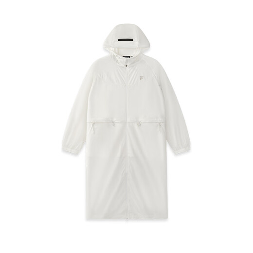 Fila Fusion Trendy Marke gewebte Jacke für Frauen Herbst New Lose Sun Protection Long Kapuze-Top offizielles Flaggschiff Cloud White-Wt XS 155/76A