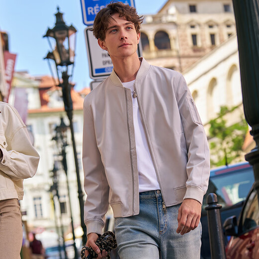 Mr.Bu modern style jacket men's 2025 autumn and winter new fashion baseball collar top KT16665 piano black L (175)